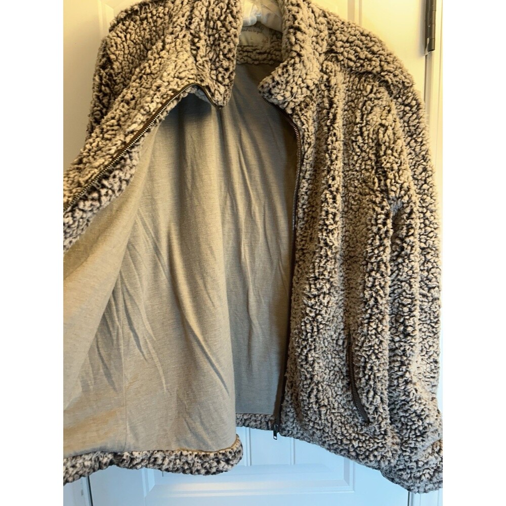 Altered State Brown Bear Sherpa Fleece Jacket Womens Large Zip Front Cozy L - Picture 4 of 16